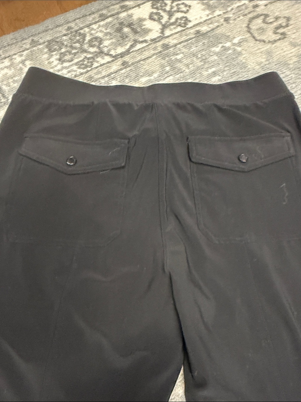 White House Black Market Black Cargo-Style Drawstring Track Pants - Picture 7 of 14